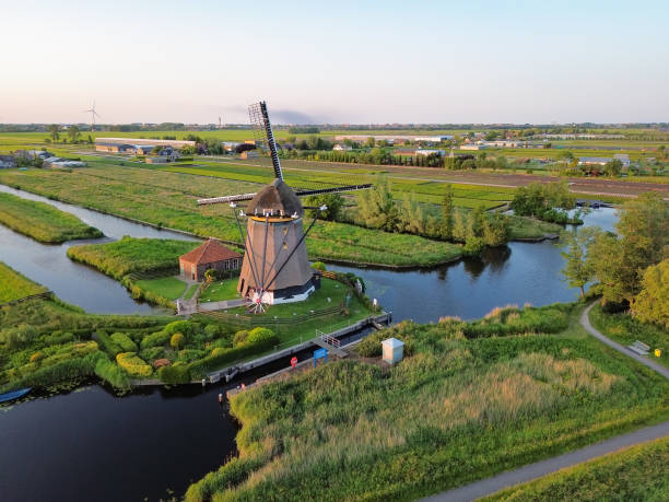 istock Traditional Dutch windmill from above 1501050637