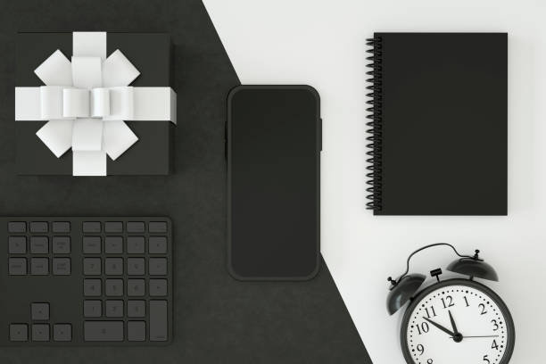 Black Friday concept with blank screen smart phone. Digitally generated image.