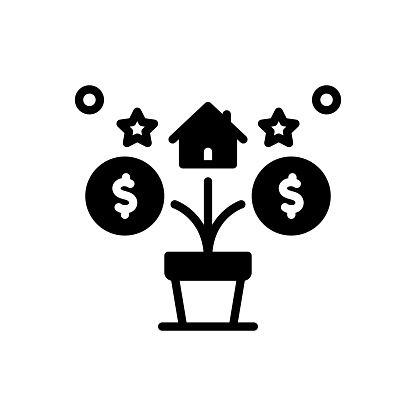 Icon for beneficial, profitable, advantageous, serviceable, gainful, salutary, house, valuable, profitable, price