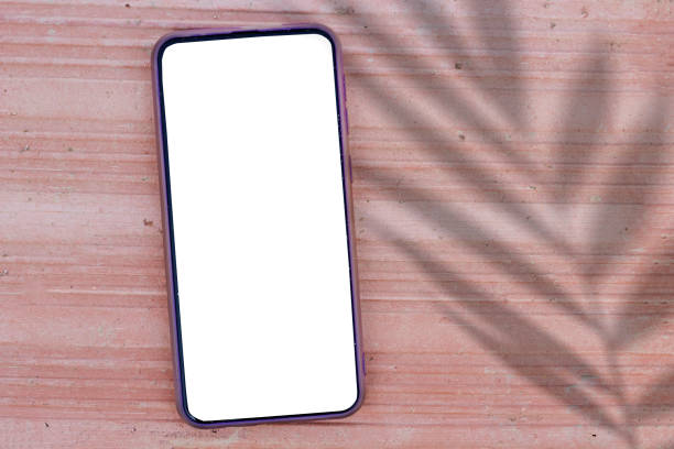 istock Smartphone. Blank screen mobile phone for graphic display montage. networking service above brick wall with leaves shadow 1501061591
