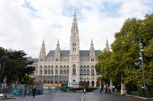 VIENNA, AUSTRIA, October 14, 2022: Vienna's Town Hall (Rathaus) at daytime.