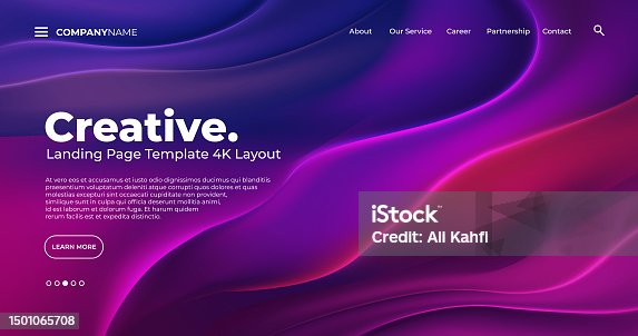 istock 4K Landing Page Template - Abstract dynamic, modern, futuristic, multi colored, simple for website template background 1501065708