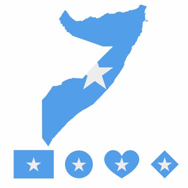вектор карты сомали флаг с флагом, установленным изолированно на белом фоне. - somalia flag isolated on white grunge stock illustrations