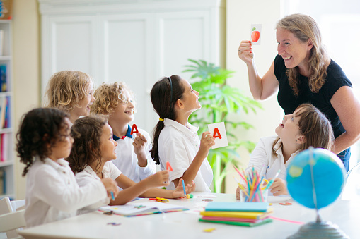 Elementary students in the classroom