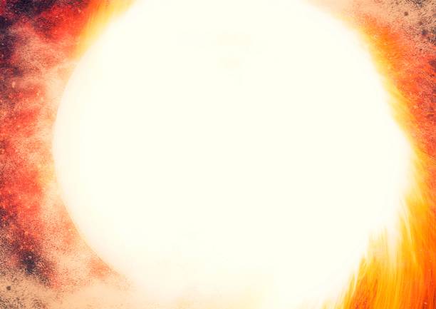3d illustration of fireball burning in science concept