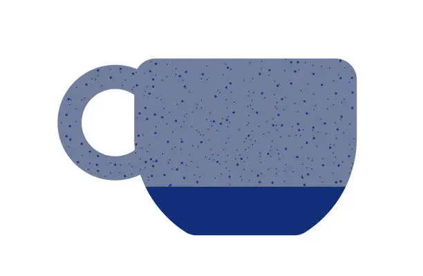 Vector illustration of Handmade pottery with blue patterns