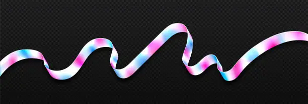 Vector illustration of Holographic bright ribbon concept