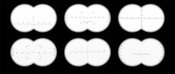 Vector illustration of Binocular sight set concept