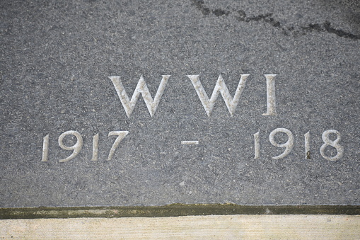 WWI Memorial Sign Engraved in Stone