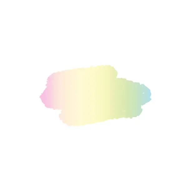 Vector illustration of Holographic sticker Y2K, 00s iridescent brush stroke isolated on white background.