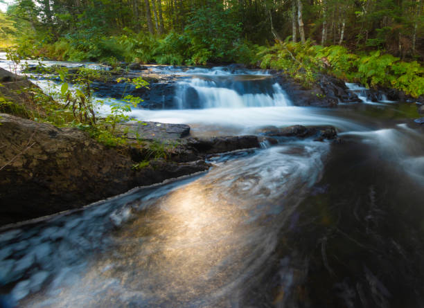 istock Sun glowing on a pool of water below a cascade 1501111346
