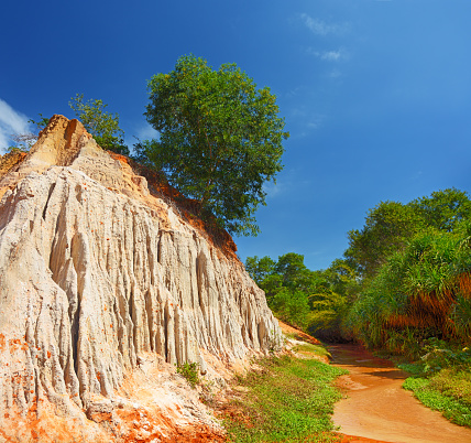 Fairy Stream is one of the tourist attractions in Mui Ne, Vietnam. Composite photo