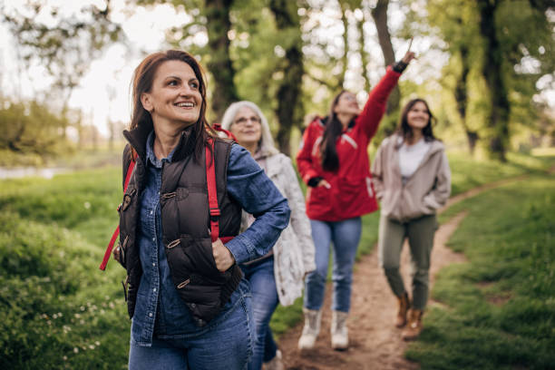 Women taking a walk in nature