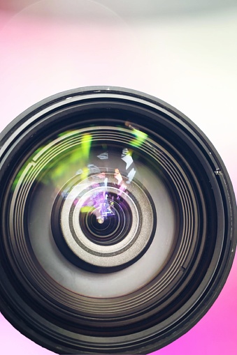 camera lens with gradient background