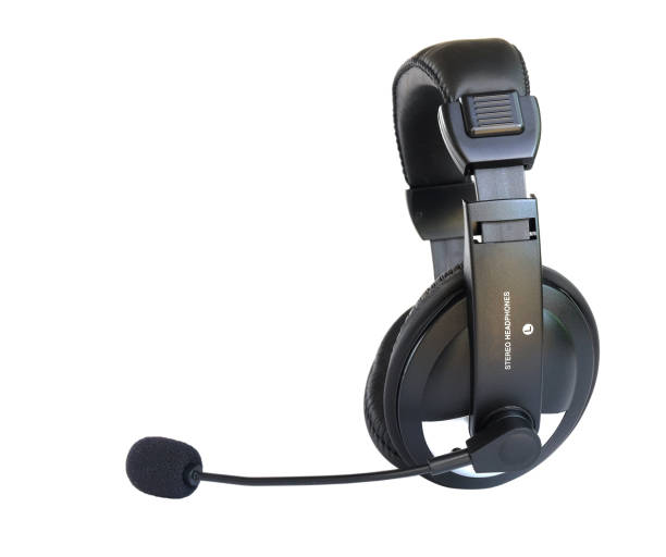 istock Headphone call centre hotline on background ,clipping path. 1501143612