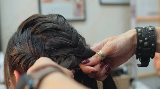 istock Graduation hairstyle prep. Celebrating high school graduation. 1501146832