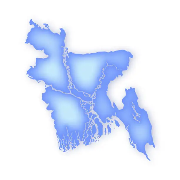 Vector illustration of Bangladesh Soft Blue Vector Map Illustration