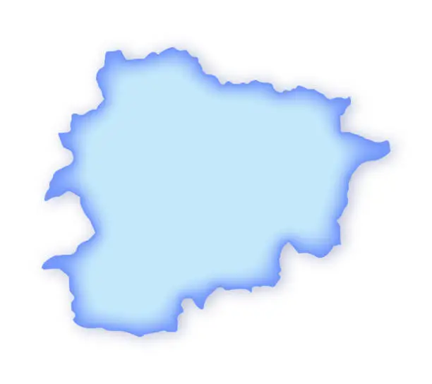 Vector illustration of Andorra Soft Blue Vector Map Illustration