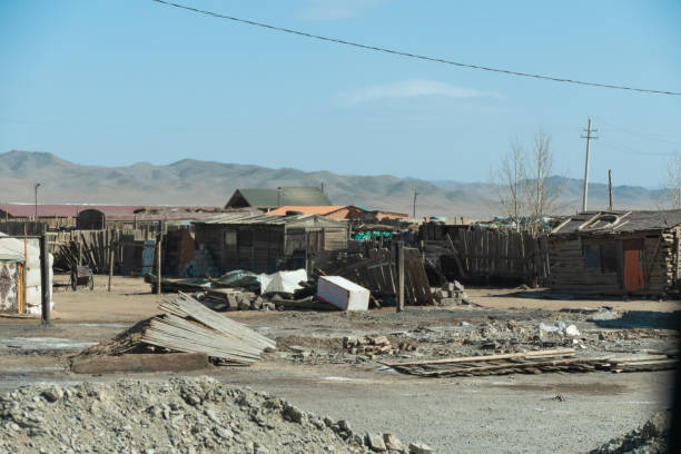 istock Small town on the highway road in Central Mongolia 1501148620
