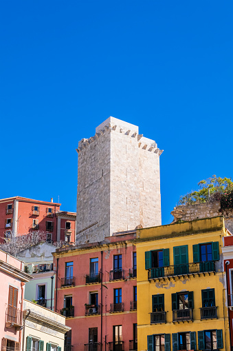 Torre dell'Elefante (Tower of the Elephant), a medieval tower built in 1307 that was part of the ancient city's fortifications of Cagliari, the capital of Sardinia