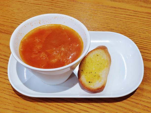 Russian Borscht Soup and Garlic Bun