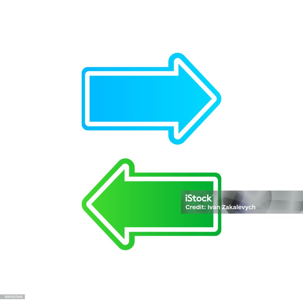 Left Green Right Blue Gradients Arrows Vector Illustration Desing Stock ...