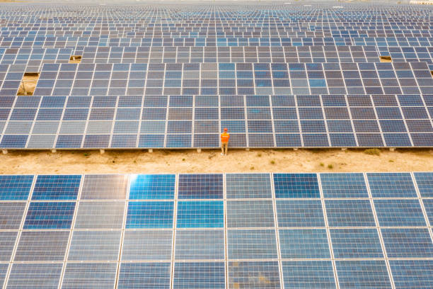 Engineers are inspecting inside a solar power plant