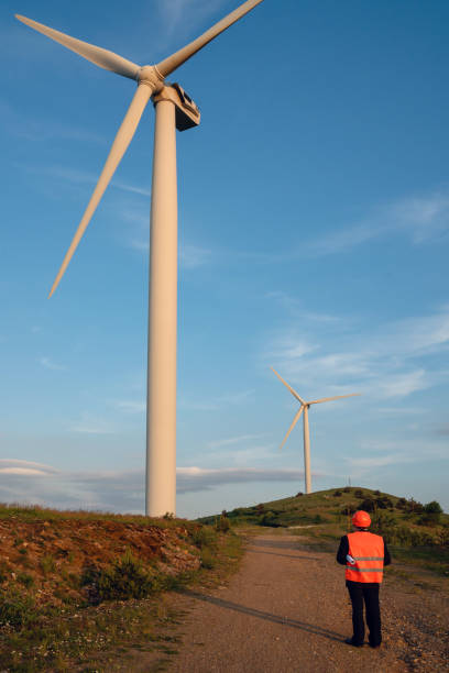 istock Male engineer working at a wind farm 1501160778