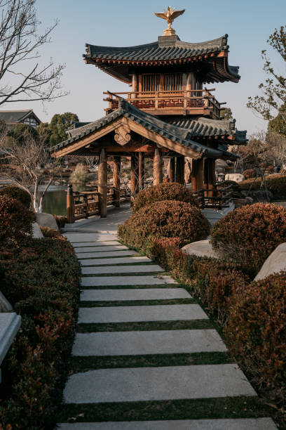 templo baoshan en luodian, shanghai, china - stone architecture and buildings monument temple fotografías e imágenes de stock