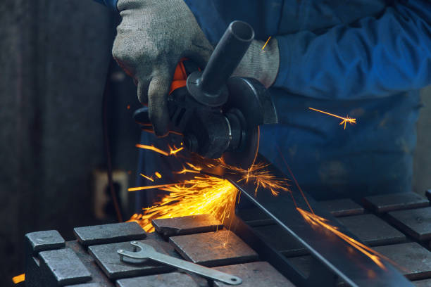 istock A metalwork workplace has a master grinding metal and an electric spark is generated as he grinds metal in the factory 1501162442