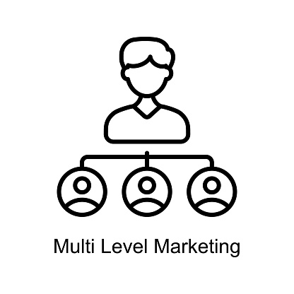 Multi Level Marketing Outline Icon Design illustration. Digital Marketing Symbol on White background EPS 10 File