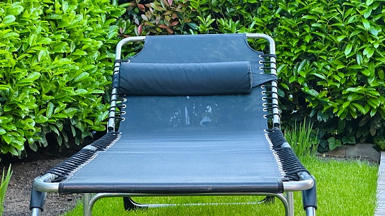 Deck chair on the lawn