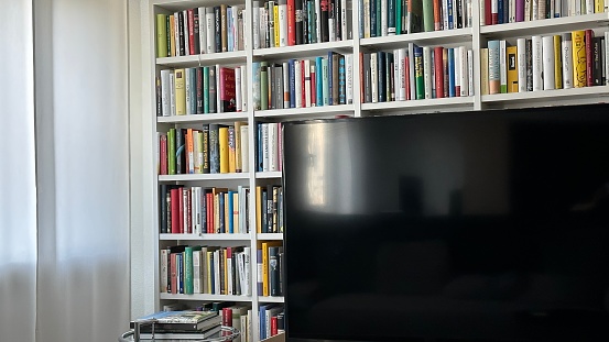 Library and a screen in front