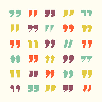 Quote Marks Abstract Vector Icon Set