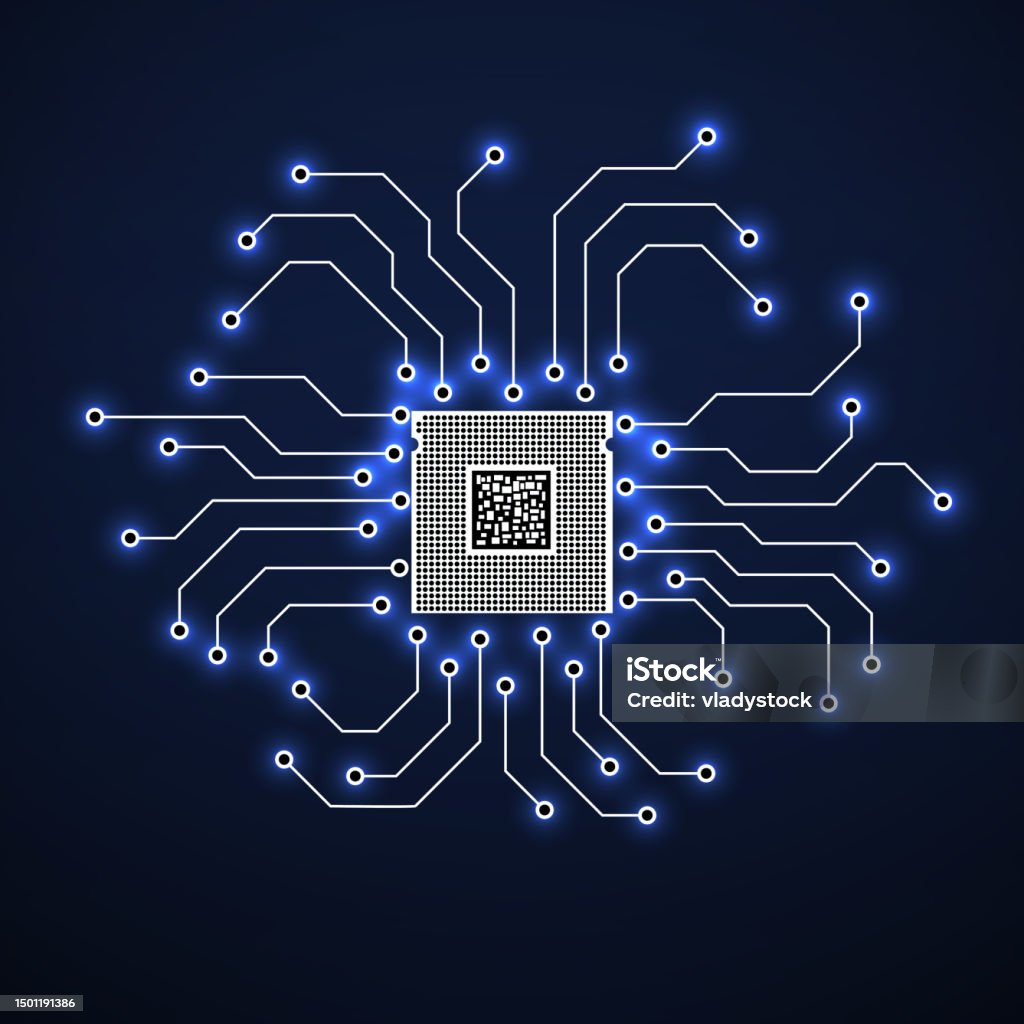 Microprocessor Writing Sign Cpu Microprocessor Microchip Circuit Board Technology Symbol Stock ...