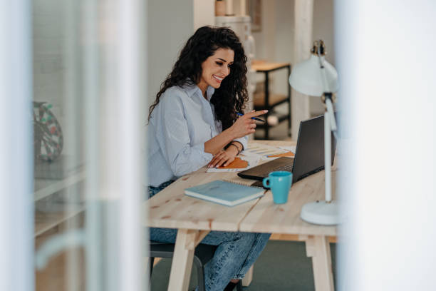 istock Cheerful online meeting with colleagues 1501192615