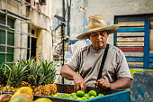 Senior peddler man on the streets of La Havana