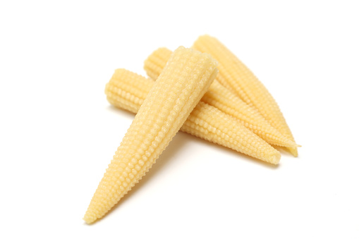 baby corns isolated on a white background.