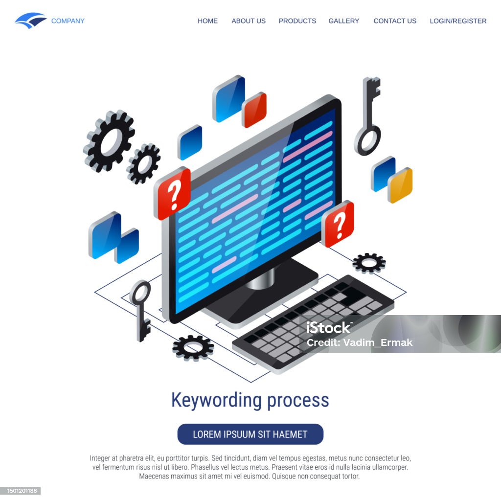 Keyword Sign Process Steps Keywording Process Vector Concept Stock Illustration - Download Image ...