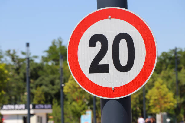istock Regulatory signs, maximum speed limit traffic sign 20 KM. 1501201846