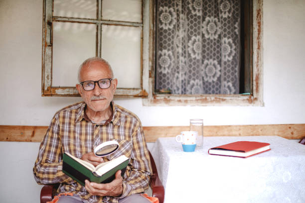 Senior man enjoying retirement days at home