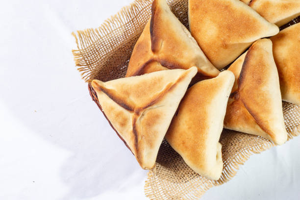 istock Delicious meat and cheese sfihas, typical middle eastern food, typical turkish 