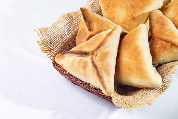 istock Delicious meat and cheese sfihas, typical middle eastern food, typical turkish 
