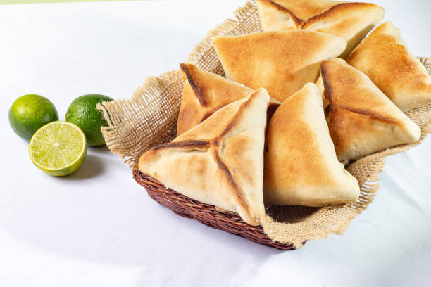 istock Delicious meat and cheese sfihas, typical middle eastern food, typical turkish 