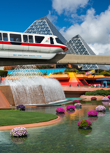 Walt Disney World Monorail at EPCOT during the Flower and Garden Festival 2023.