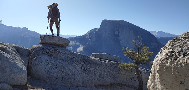 Looking across from North Dome at the North Face of Half Dome
