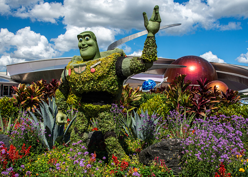 Topiary at Walt Disney Worlds EPCOT Park during the 2023 Flower and Garden Festival.