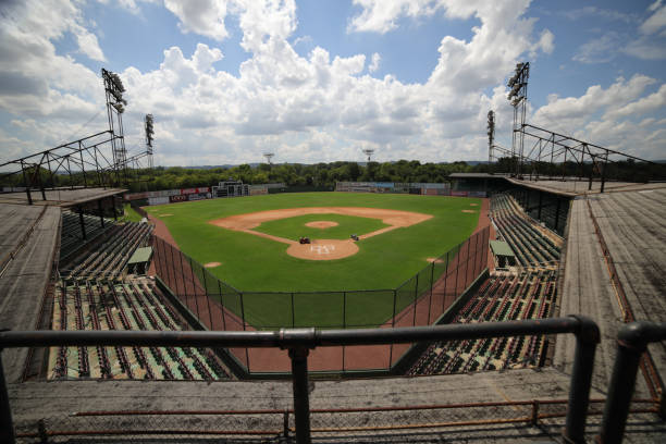 Empty baseball stadium - sporting events with no people or closed