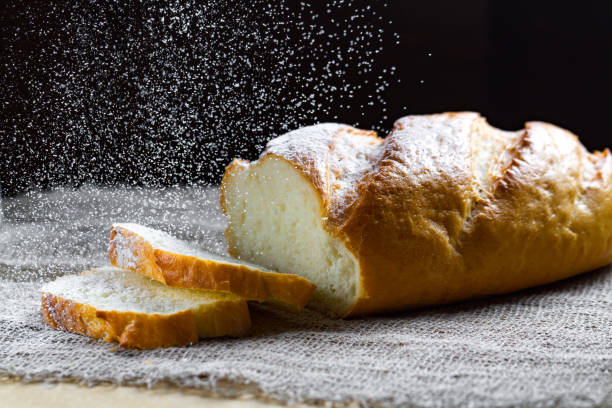 istock Long loaf from the bakery on the table. Bakery products. Bread from rye, wheat flour 1501251733
