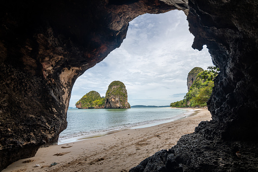 views of railay beach, a place accessible just by boat despite being close to ao nang town, thailand